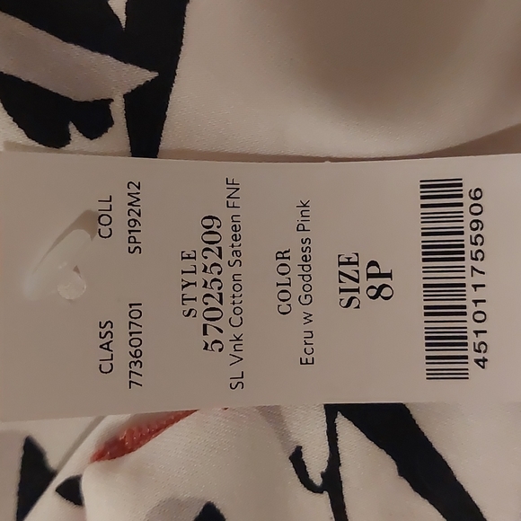 White House Black Market Ecru & Goddess Floral Sateen Fit & Flare Dress Sz8P NWT - Picture 11 of 15